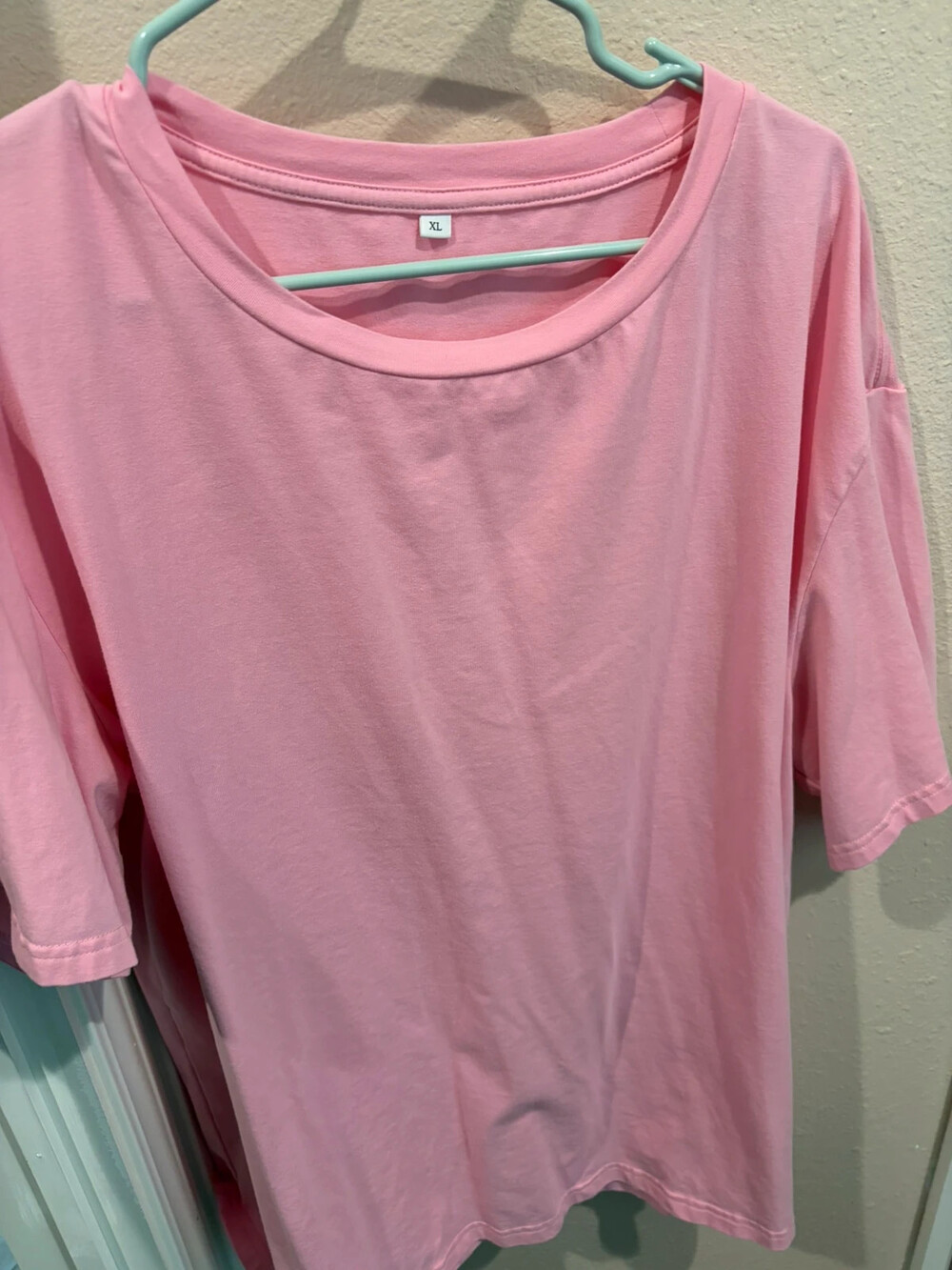 womens oversized pink shirt xl